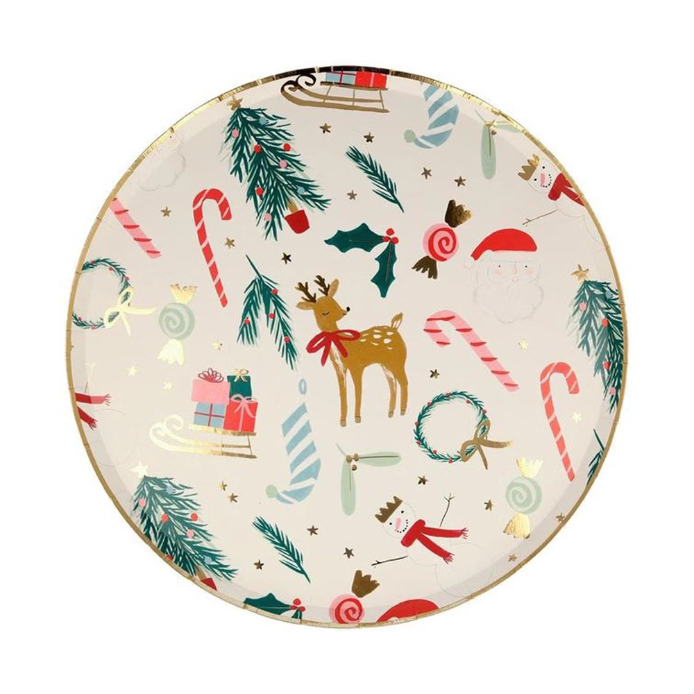 Meri Meri Plates Festive Motives Beilagenteller "Festliche Motive" von Meri Meri