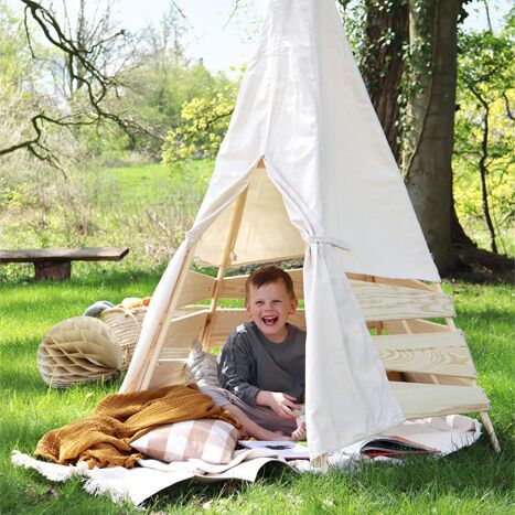 Outdoor Spielzelt Tipi (beige) – Bild 1