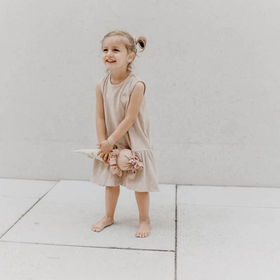 leevje Frottee Kleid "Flowers" (dusty rose) – Bild 1