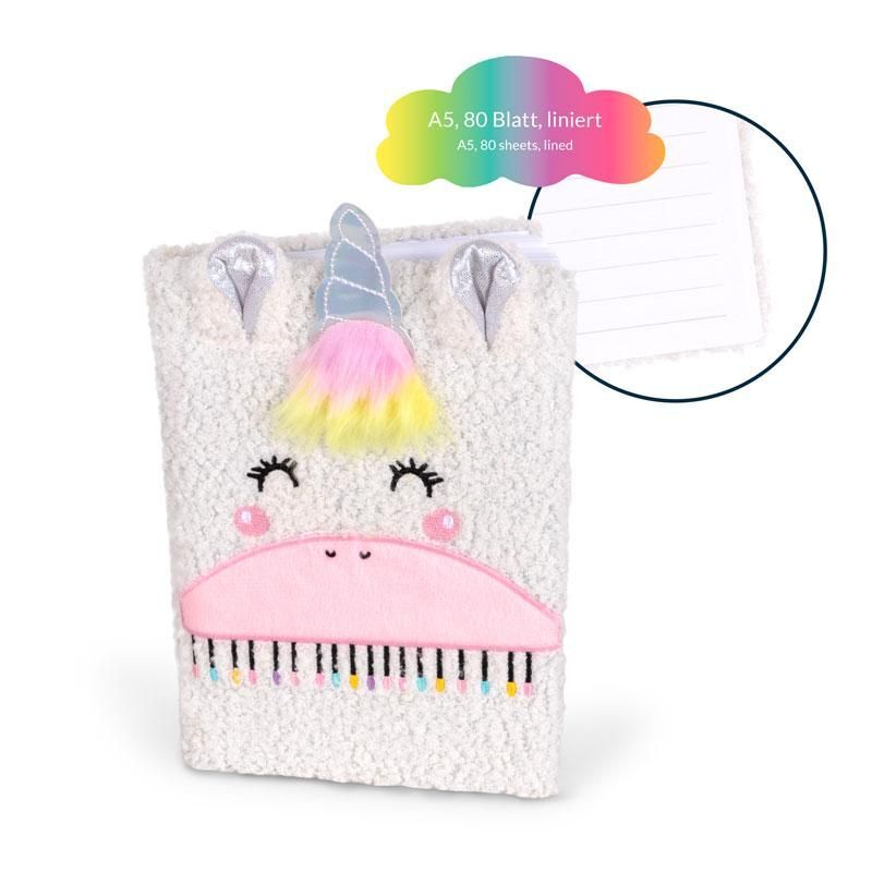 960283_b Plüsch-Notizbuch "Einhorn" (A5) – Bild 1