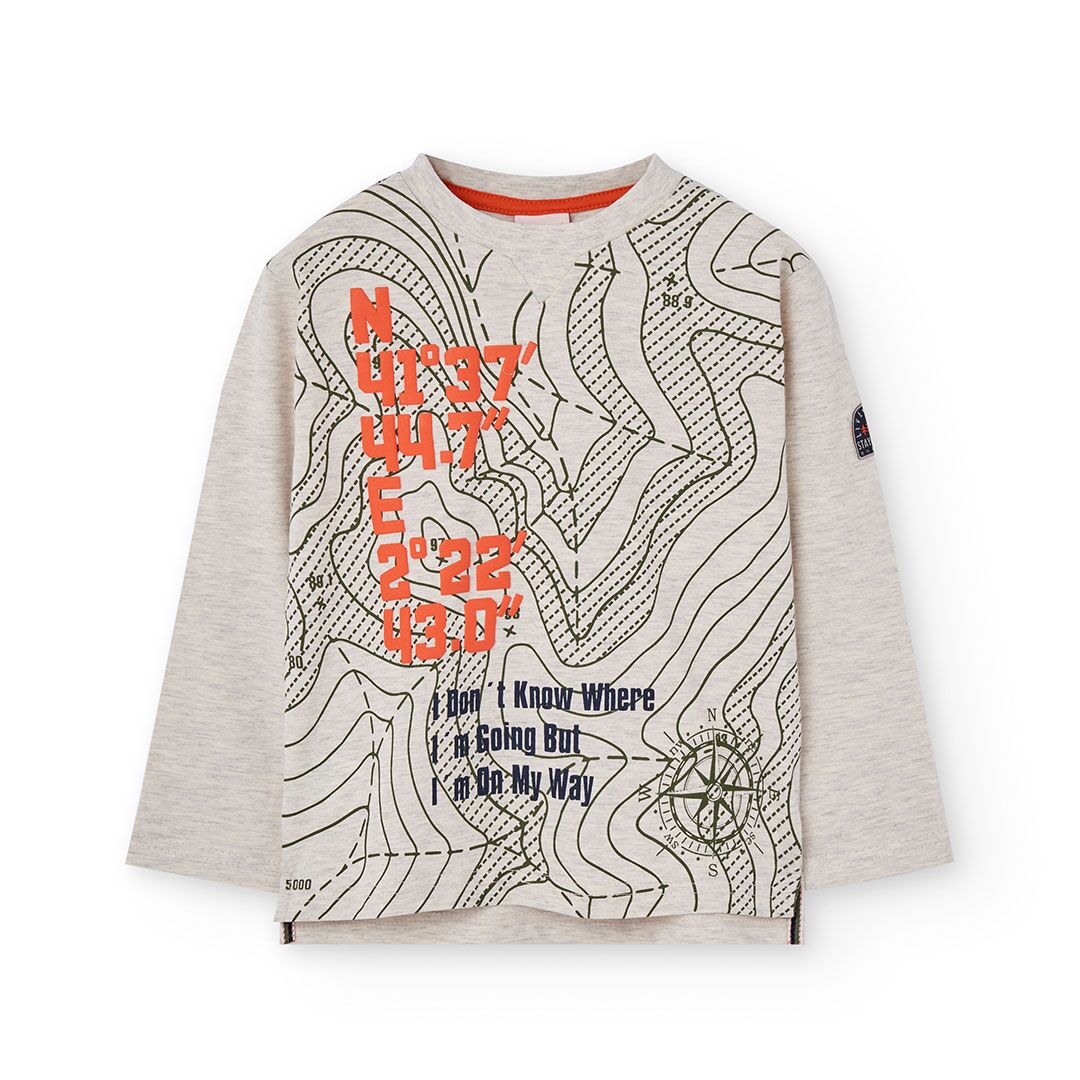 Gestricktes T-Shirt (beige) von Boboli – Bild 1