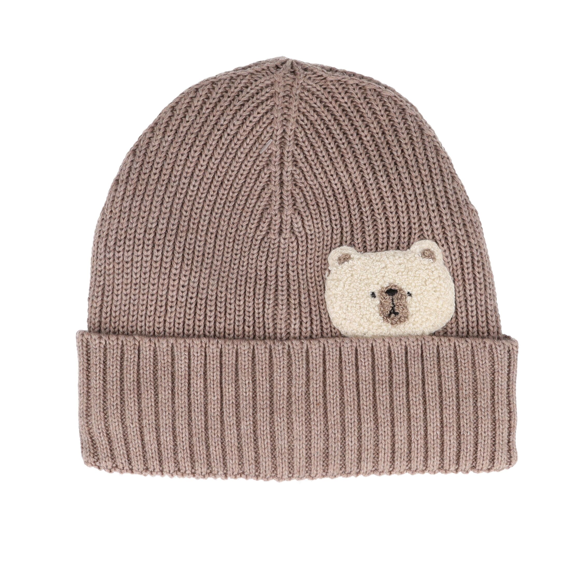 535731617760055 (2) Beanie, Bär, Umschlag (braunmeliert) – Bild 1