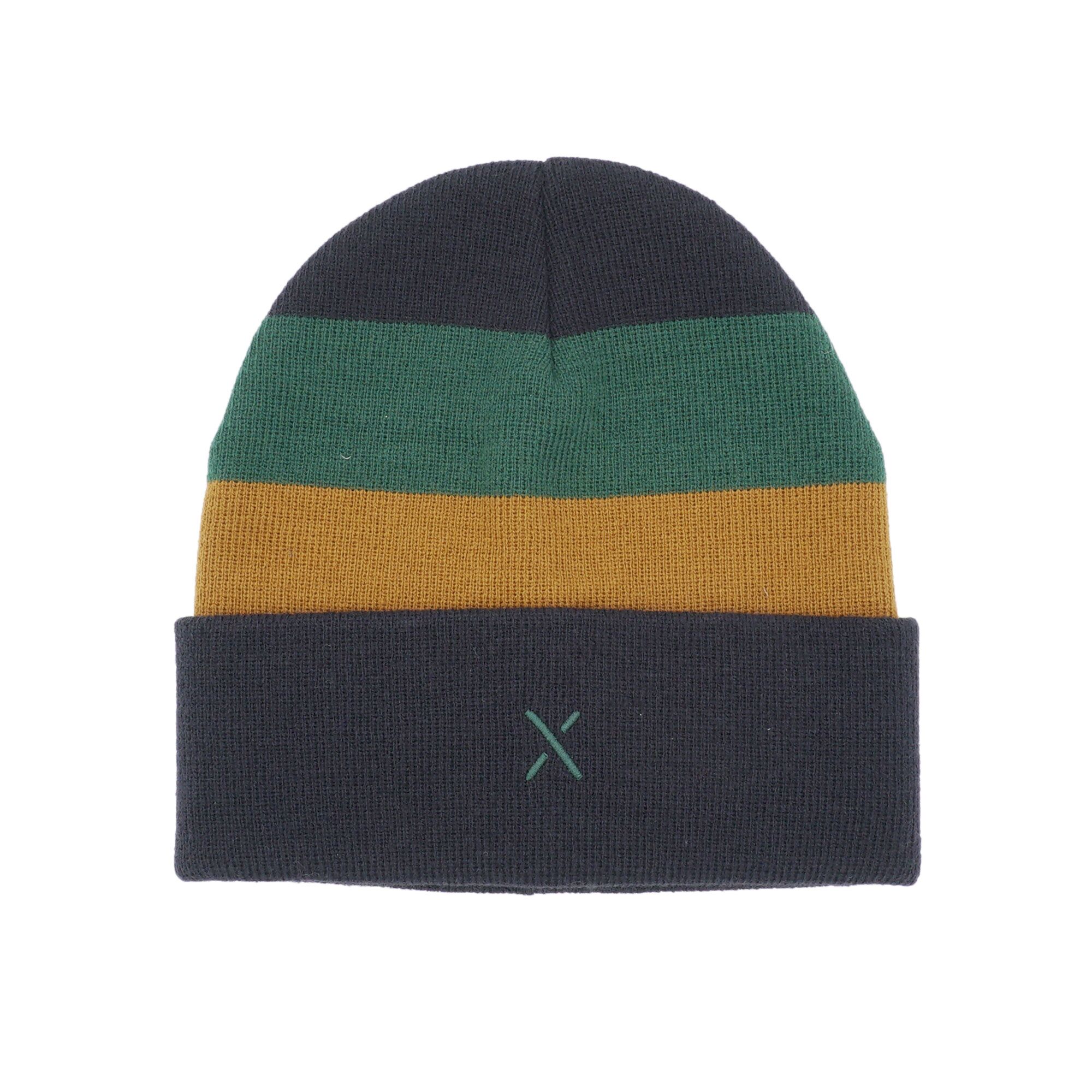535731625764814 Beanie Blockstreifen (navy / forest) – Bild 1