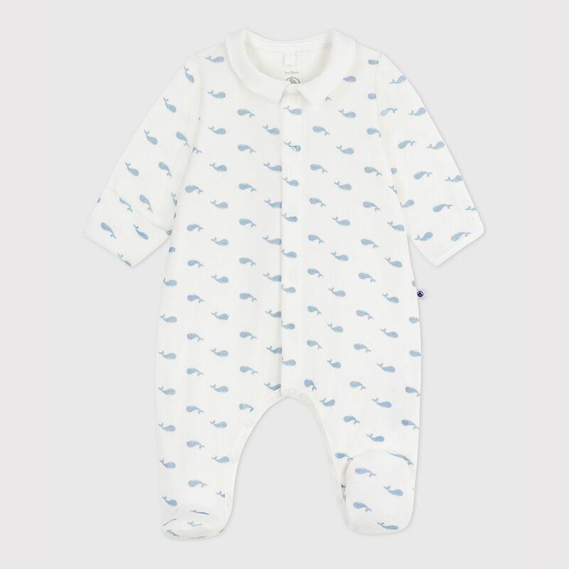 Strampler (Marshmallow / Adriatic) von Petit Bateau – Bild 1