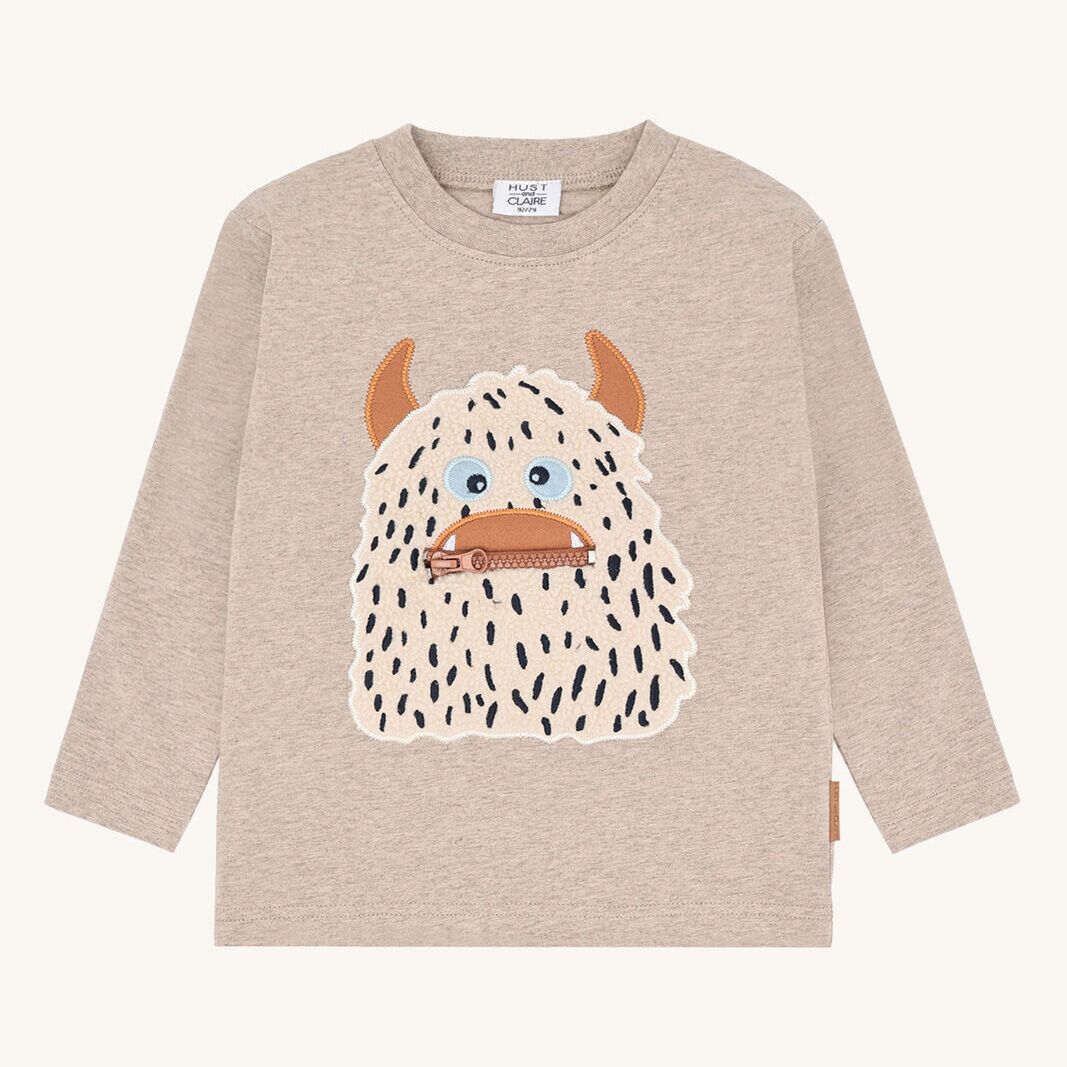 355-00195-11064-3554-medium HCAnton Snowmonster T-Shirt Longsleeve (Biscuit) – Bild 1