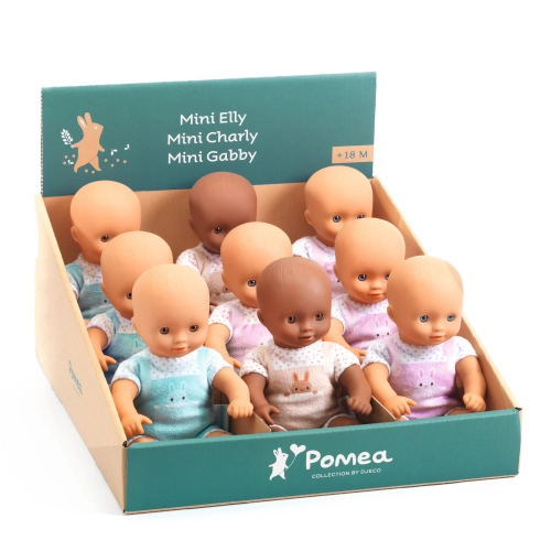 Display Minipuppen Pomea Puppen "Mini" (Elly, Charly & Gabby) – Bild 1