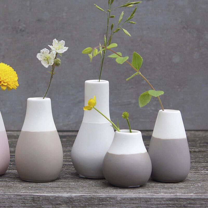 Mini-Pastellvasen, grau (4er-Set) – Bild 1