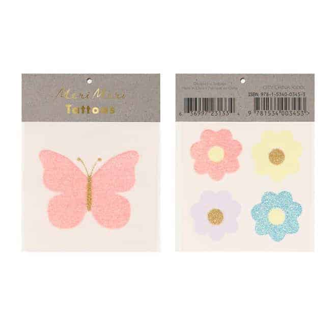 Tattoos "Schmetterlinge und Pflanzen" (klein) von Meri Meri – Bild 1