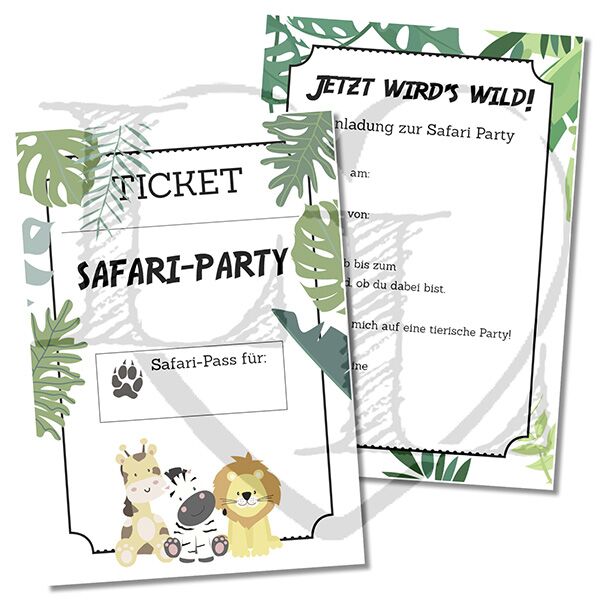 Einladung "Safari Ticket" (Druckvorlage) – Bild 1