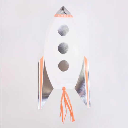 Rocketplates Pappteller "Rakete" von Meri Meri – Bild 1