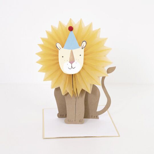 honeycomb_lion_card Waben-Stand-up-Karte "Löwe" von Meri Meri – Bild 1