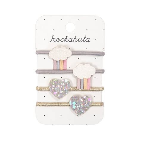 Regenwolken-Haargummis (silber) – Bild 1