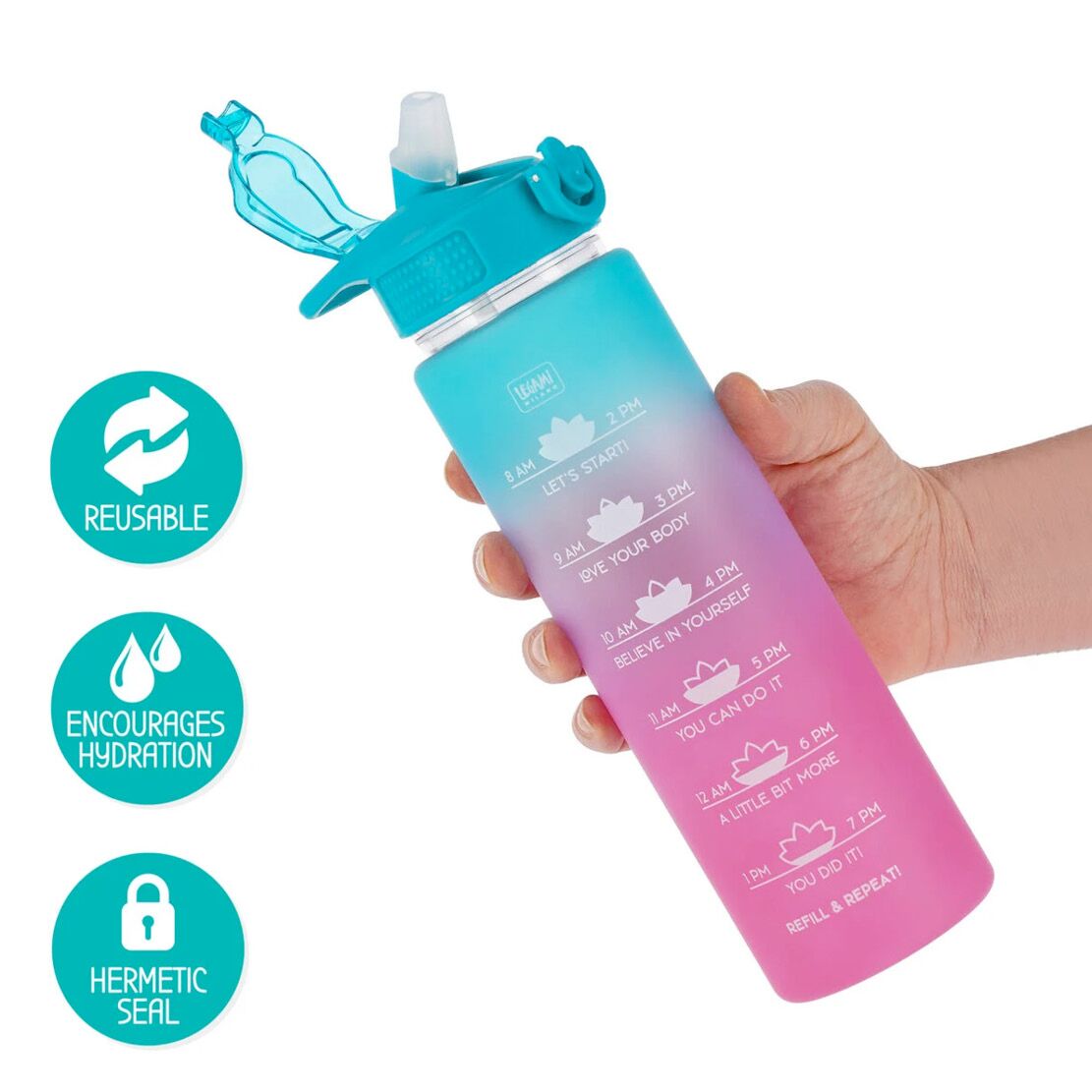 Motivierende Trinkflasche Love Yourself (verschiedene Designs) – Bild 1