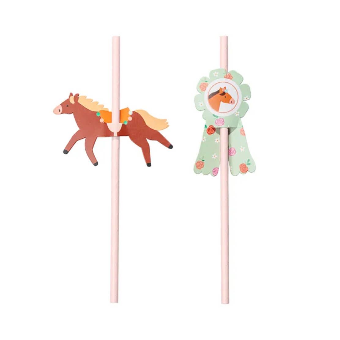 partydeco_einhorn_unicorn_pferde21 Pferde Strohhalme (6er Packung) – Bild 1