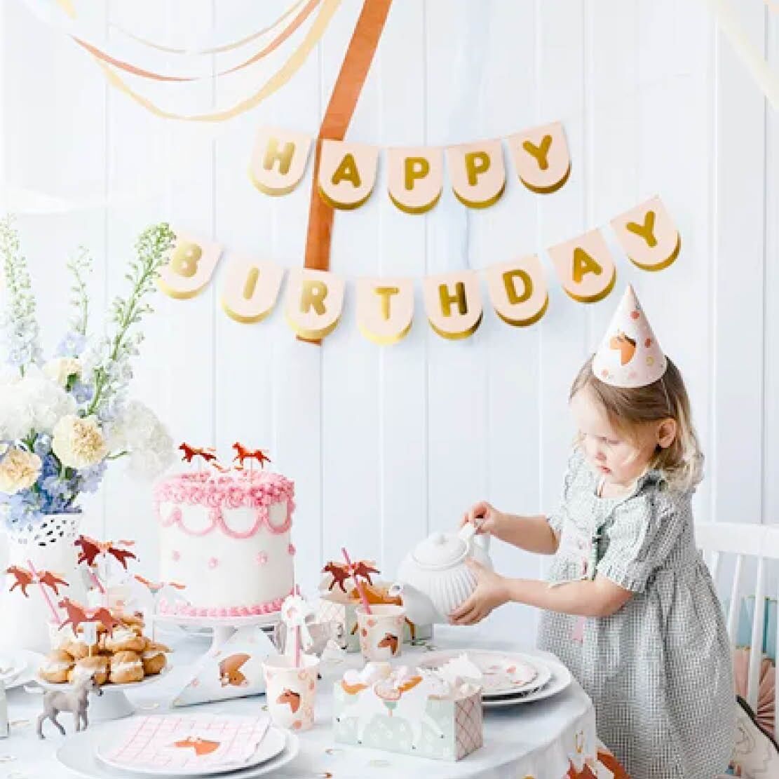 partydeco_einhorn_unicorn_pferde9 Happy Birthday Pferde Banner – Bild 1
