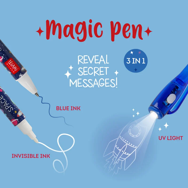 Stift mit Unsichtbarer Tinte "Magic Pen" (verschiedene Motive) – Bild 1