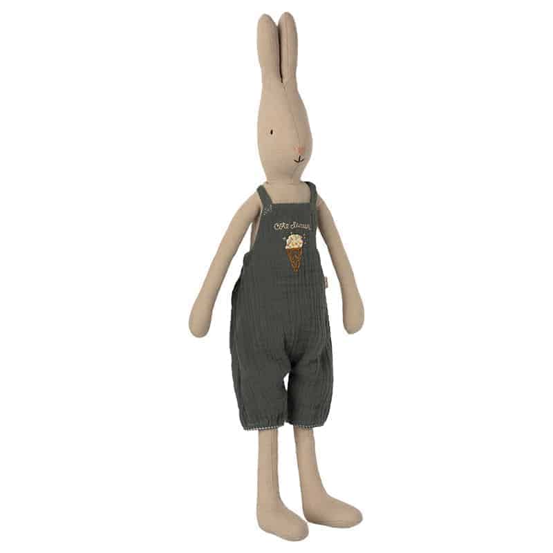 Rabbit size 3, Overall - Green (1) Kuschelhase im Overall (H 49 cm, grün) – Bild 1