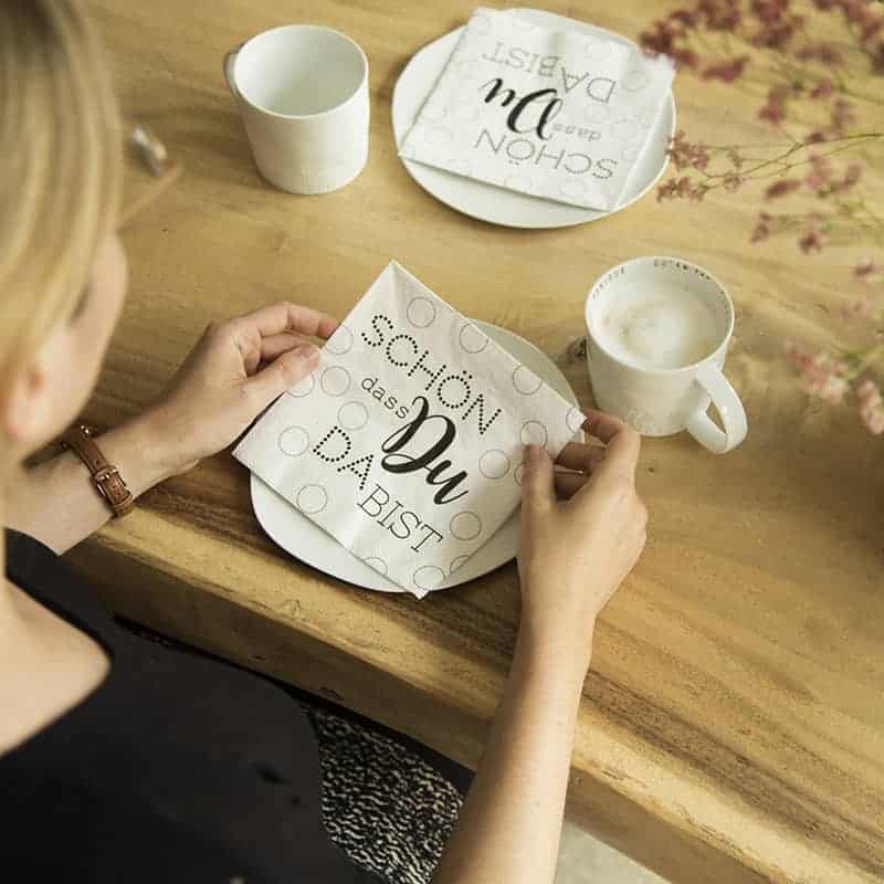 MOODservietteschöndassdudabist Servietten Schön, dass du da bist – Bild 1