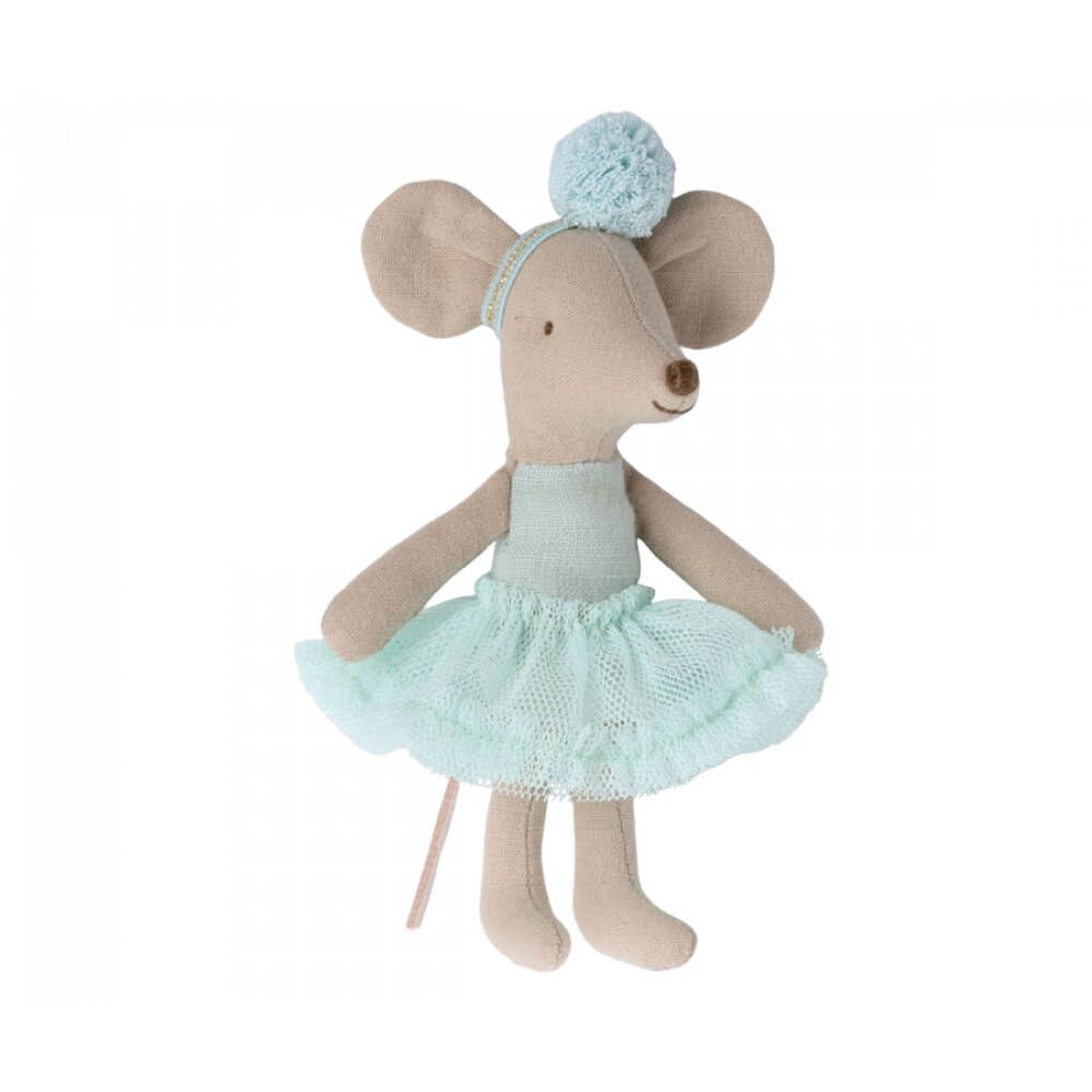 ballerina_maus_hellmint Ballerina Maus, Kleine Schwester (hellmint, H 10 cm) – Bild 1
