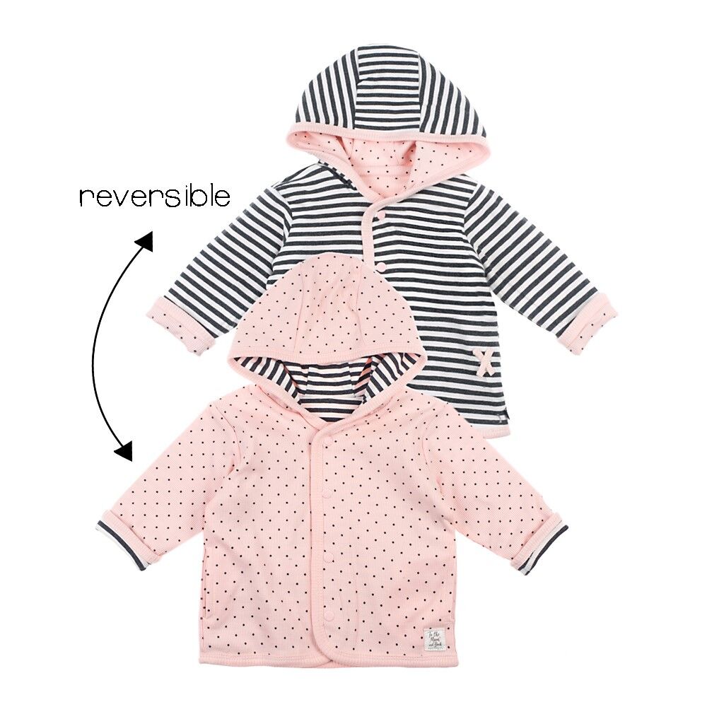 NOS09_51800225_755_1 Wendejacke mit Kapuze - Dots (Anthrazit Melange) – Bild 1