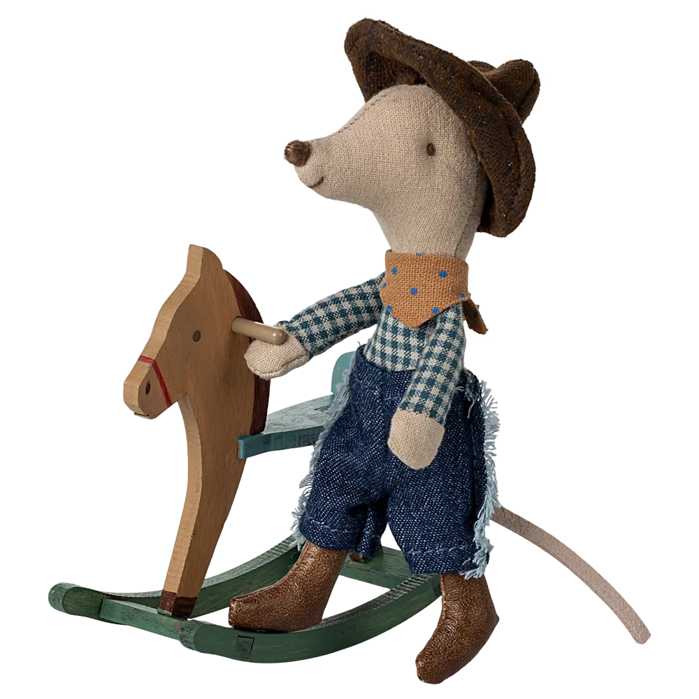 17-5103-00 Cowboy Maus auf Schaukelpferd, Kleiner Bruder – Bild 1