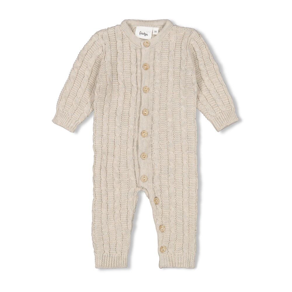 Jumpsuit Anzug, gestrickt - The Knits (Taupe Melange) – Bild 1