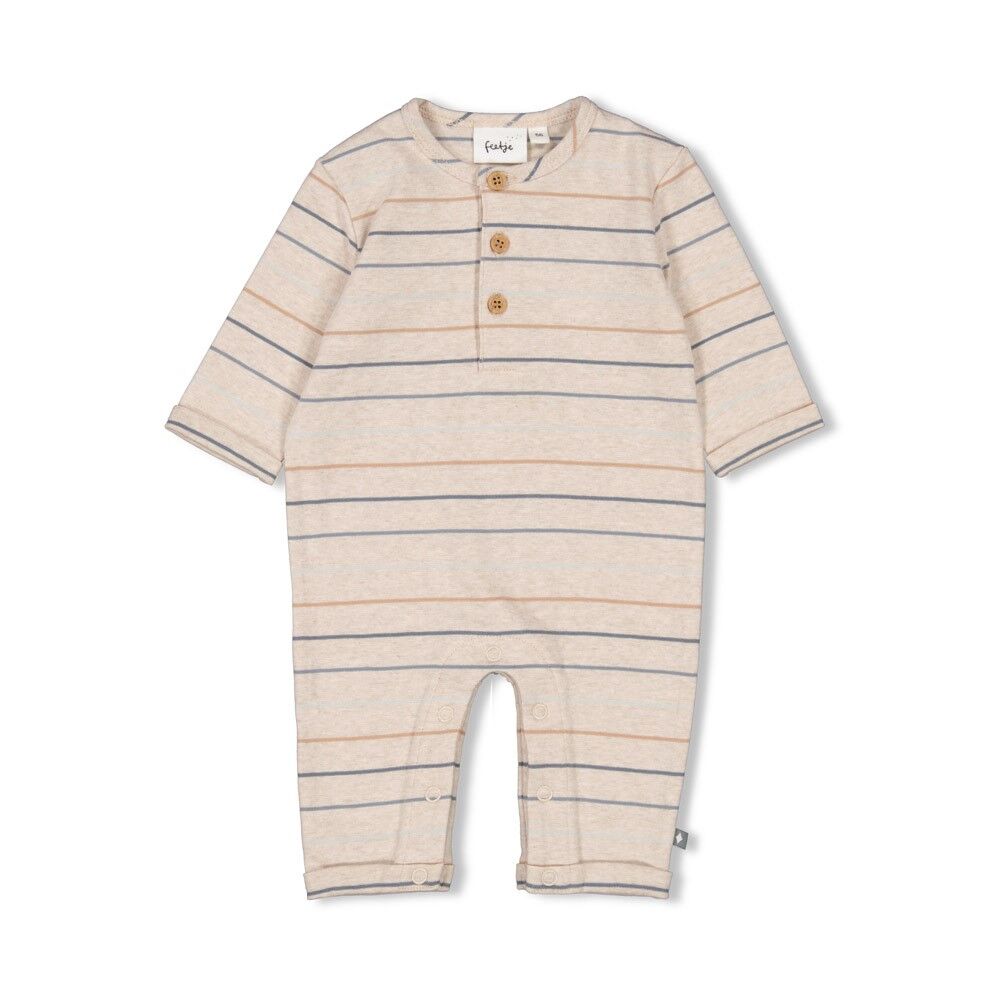 Jumpsuit Anzug Ringel - Howdy (Taupe Melange) – Bild 1