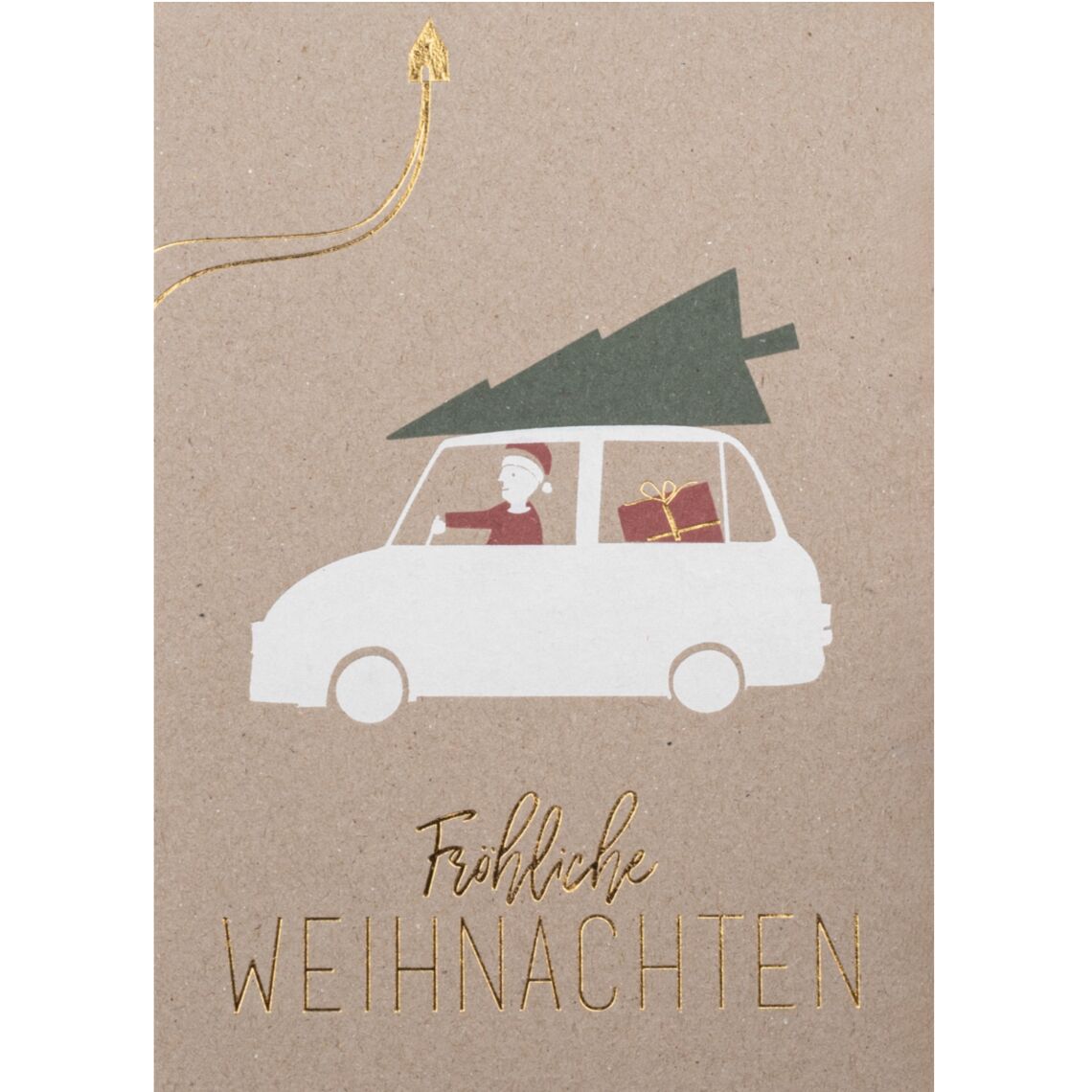 Weihnachtsauto Karte "Fröhliche Weihnachten"
