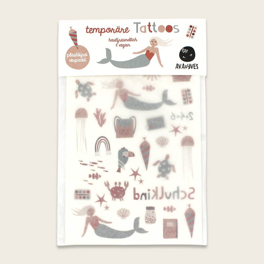 Kindertattoos Schulkind mit Glitzereffekt „Under The Sea“
