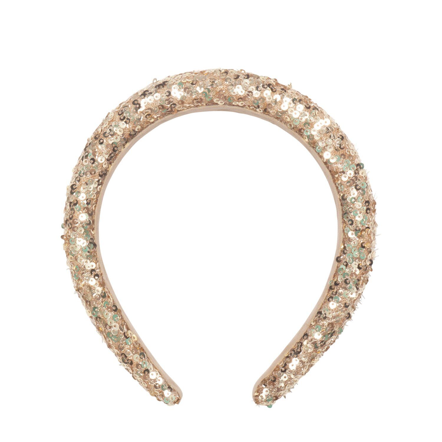 Gold Sequin Padded Headband Gepolstertes Gold Sequin Stirnband