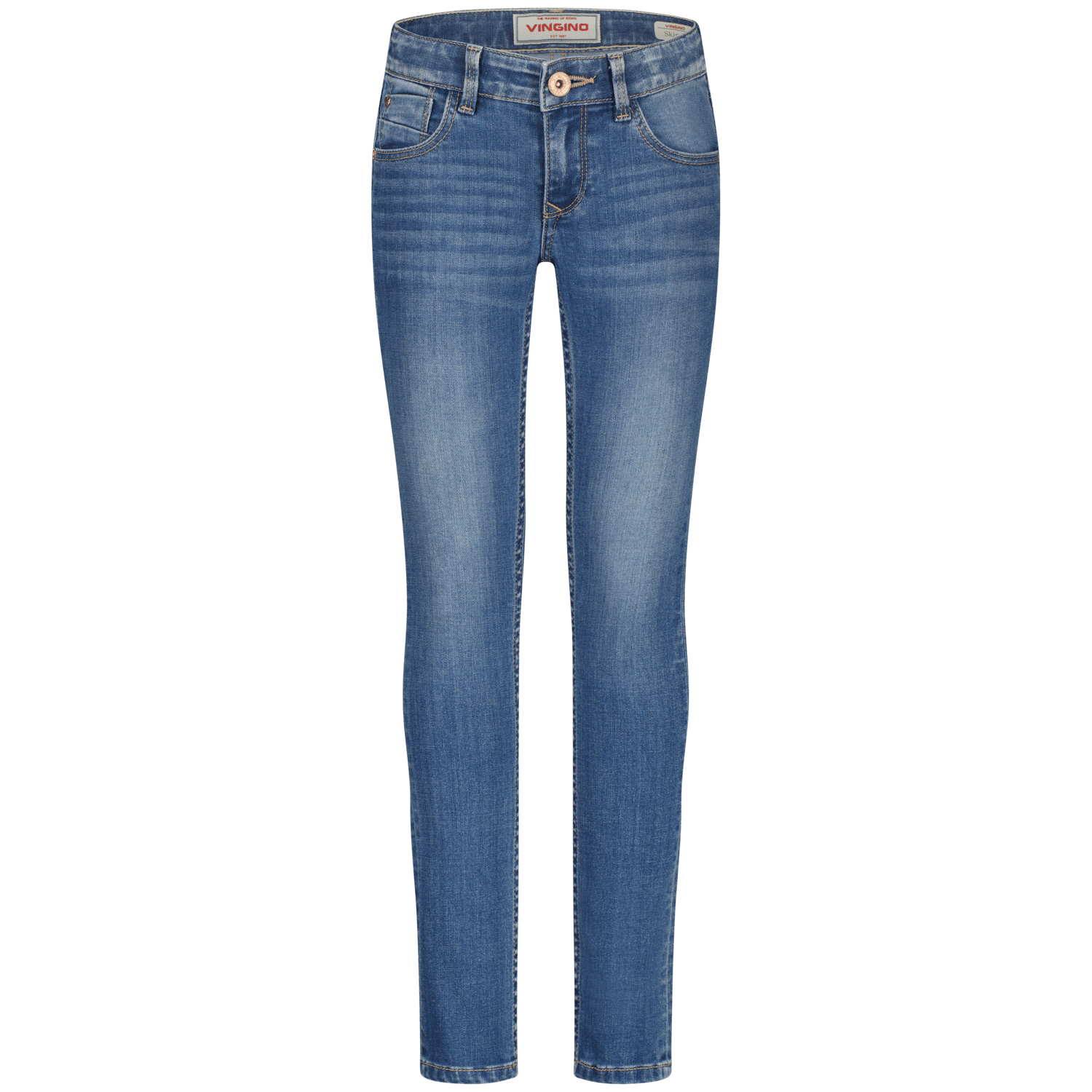 AW25KG420104_Amia_Mid Blue Wash_FRONT Jeans Hose Amia, Mid Blue Wash von Vingino