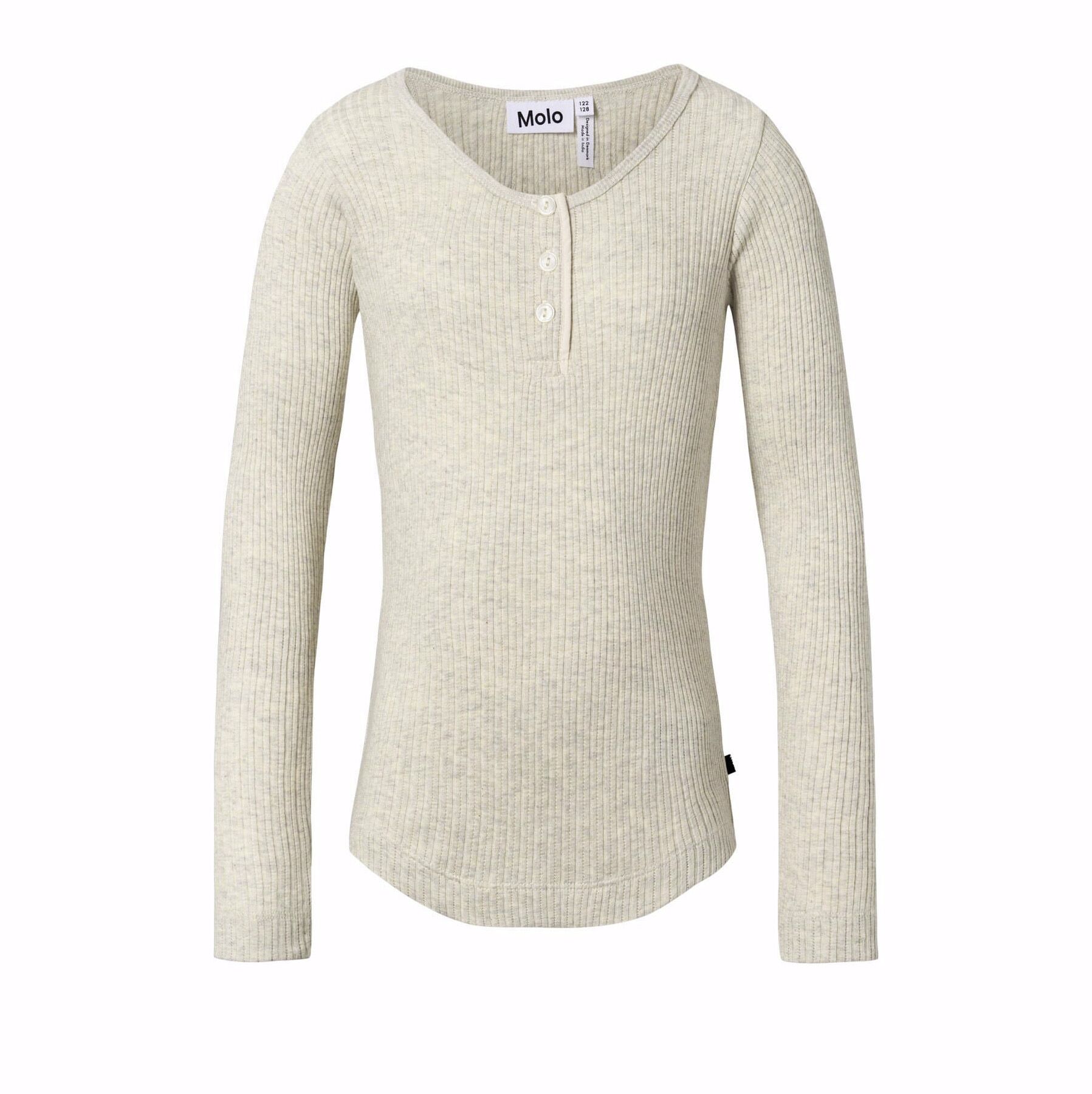 2W26A401_2136 T-Shirt Long Sleeves Ruby (Oatmeal Melange)