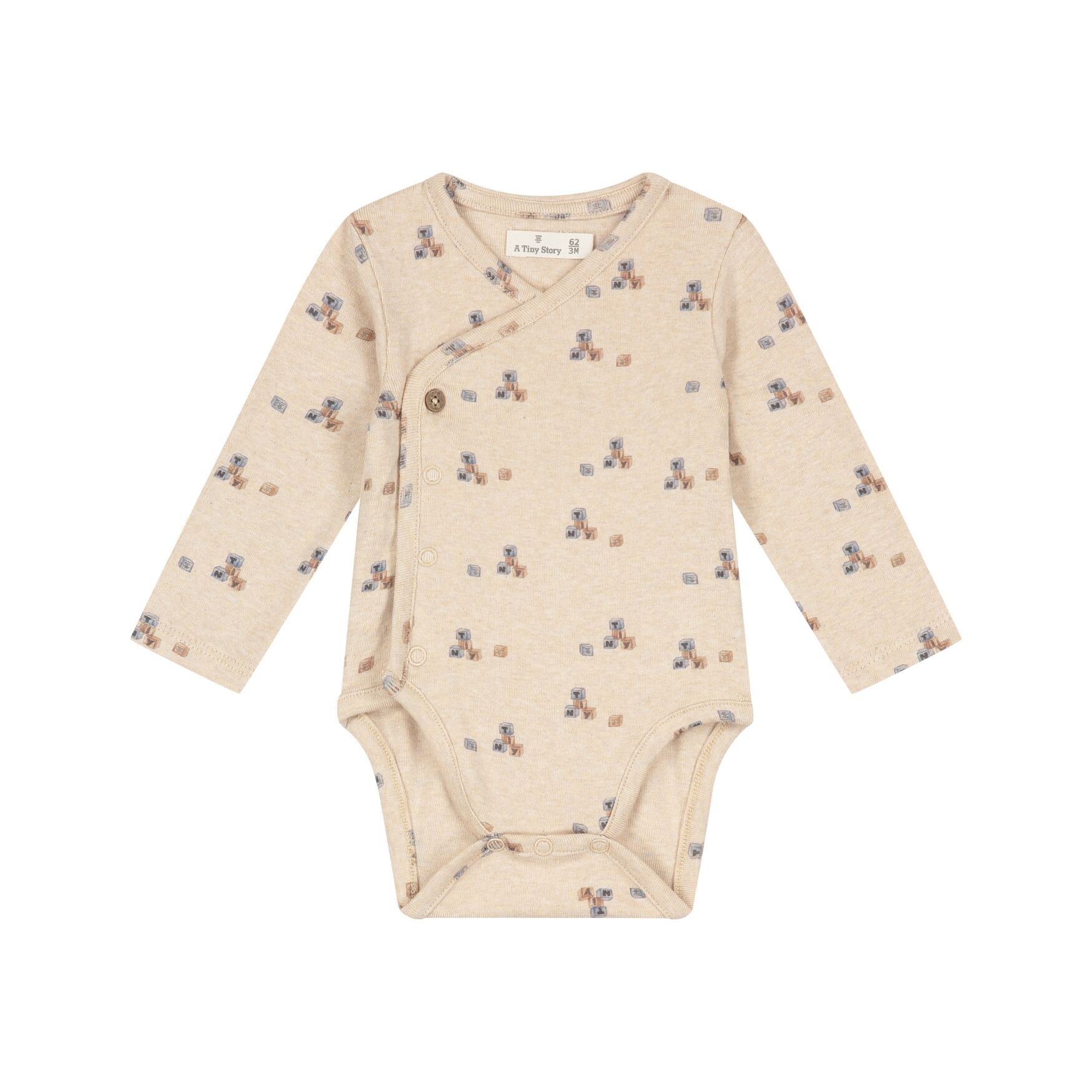 Langarm-Strampler (Beige melange) von A Tiny Story