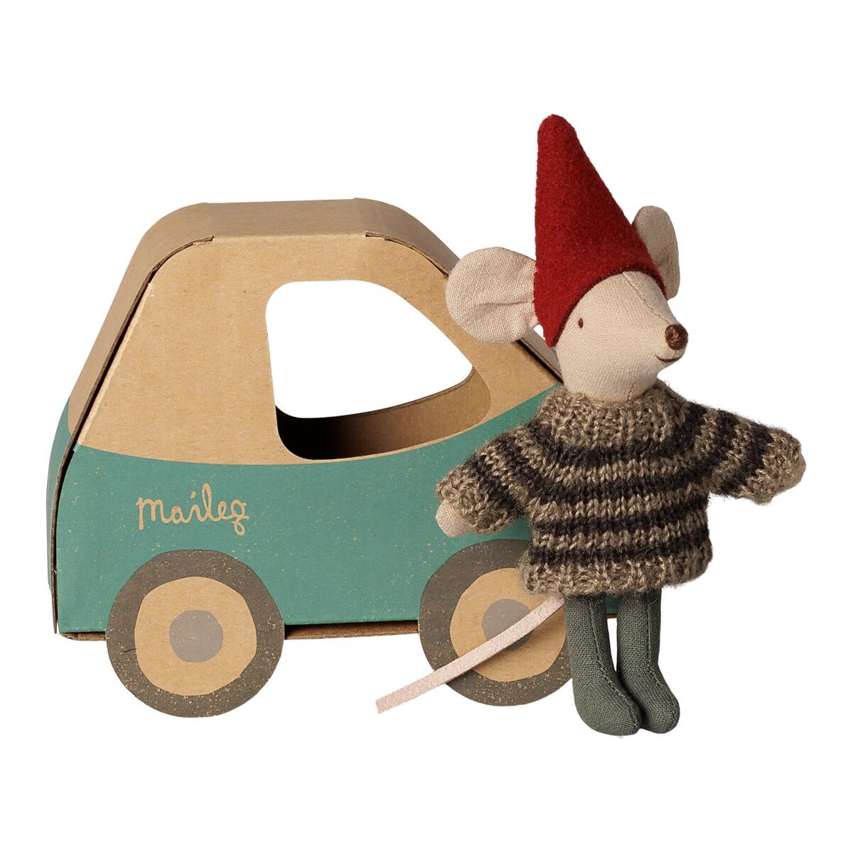 Maileg Weihnachtsmaus, kleiner Bruder im Autokarton Maileg Weihnachtsmaus, kleiner Bruder im Autokarton