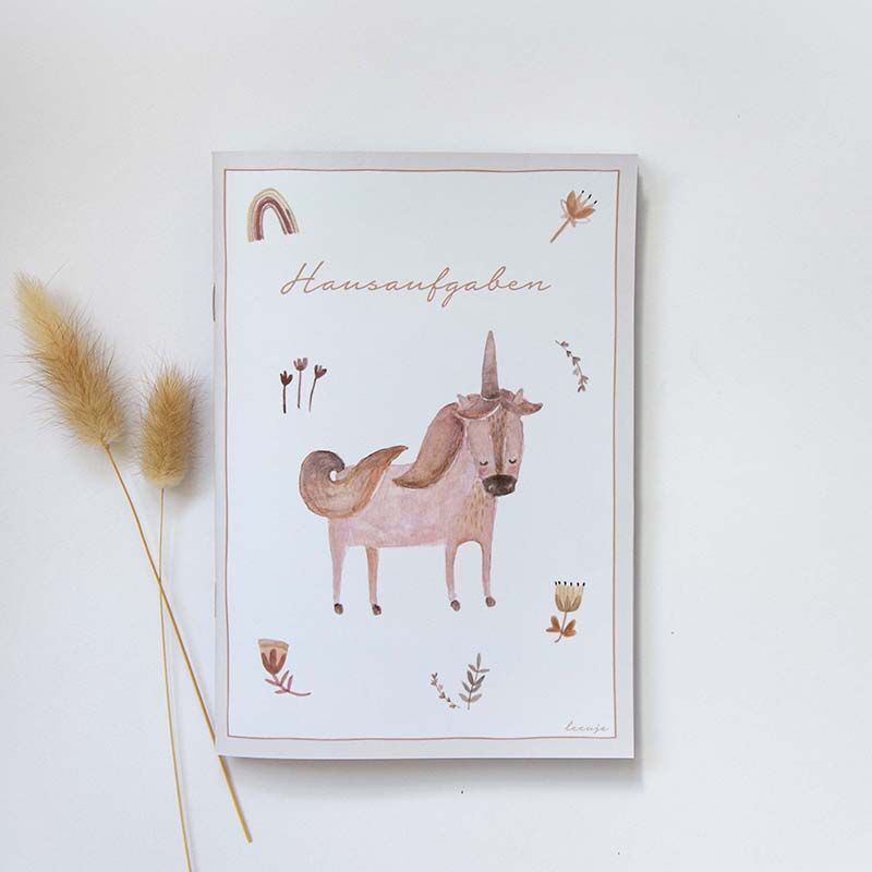 22883_02_Hausaufgabenheft_Unicorn Hausaufgabenheft "Einhorn" – Bild 1