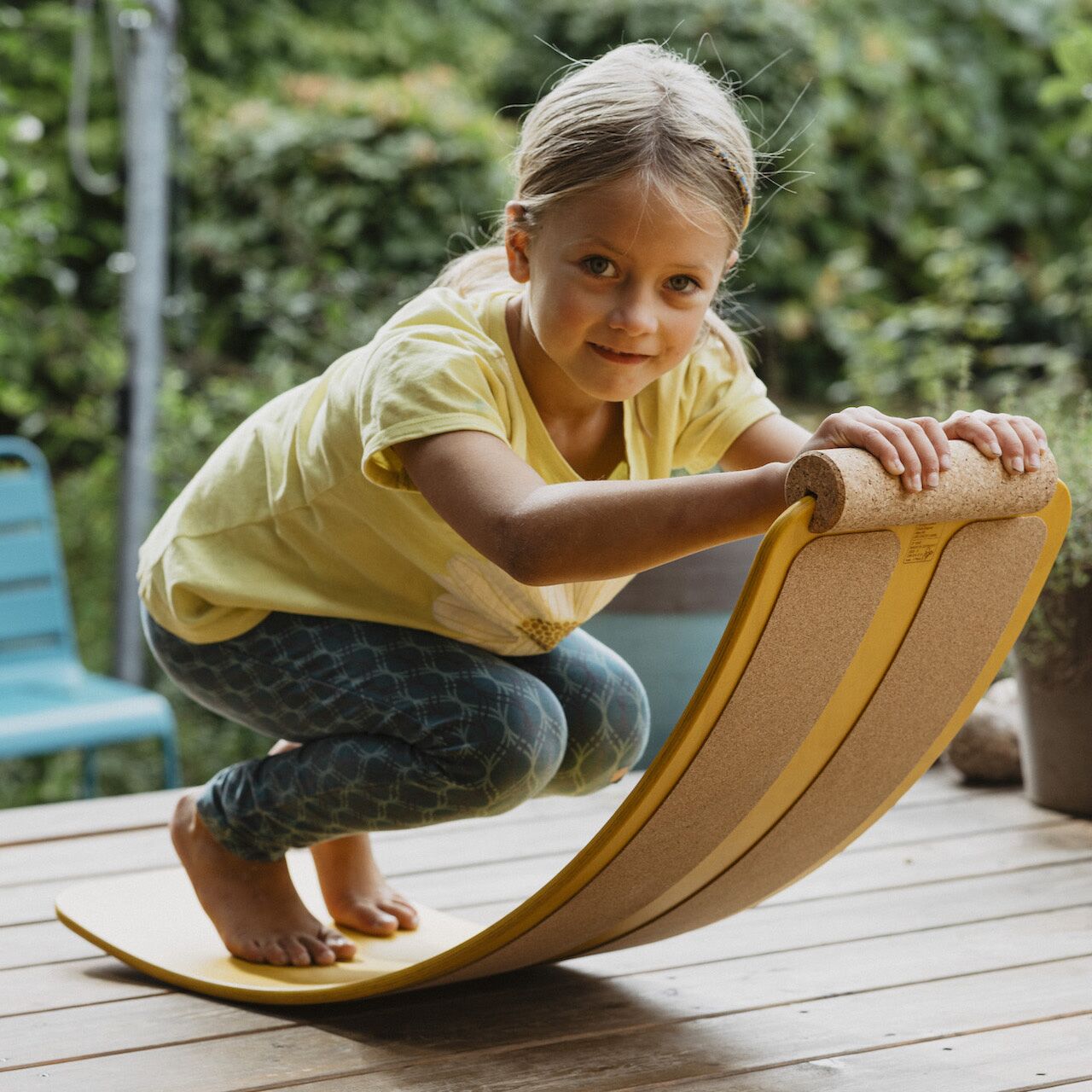 tictoys_brett das.Brett Balanceboard (naturgeölt mit Kork) – Bild 1
