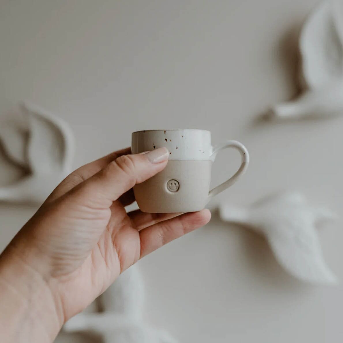 Steingut Espresso Tasse "Smiley"