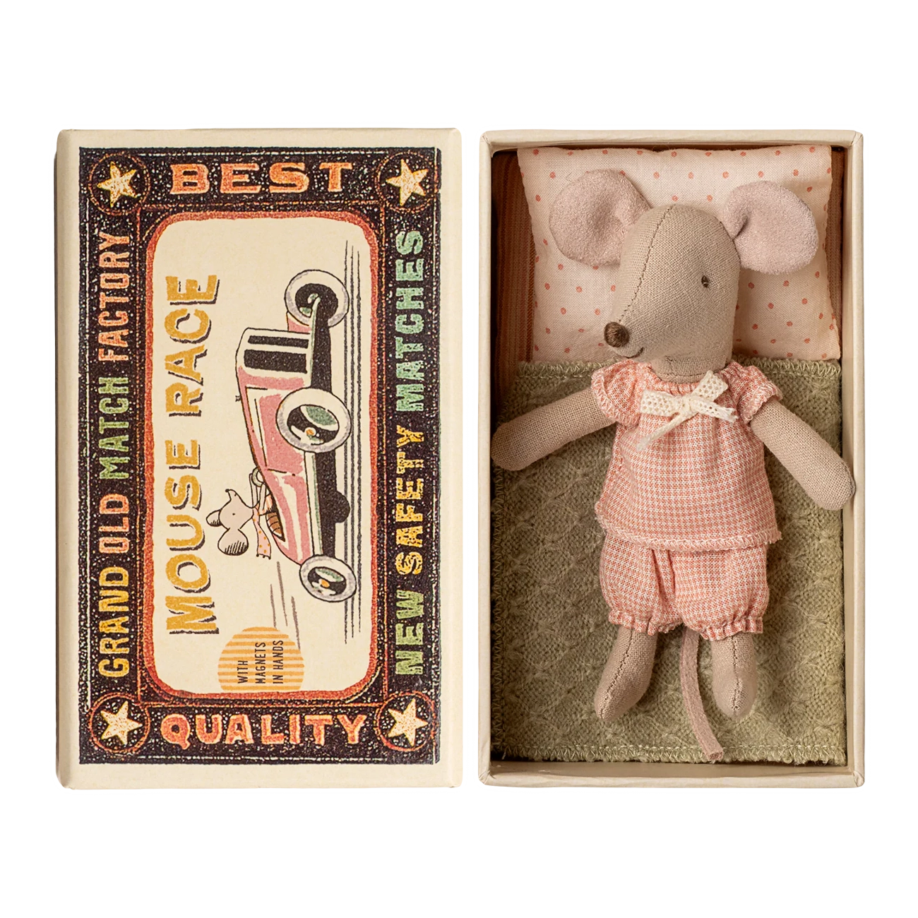 Kleine Schwester Maus Kleine Schwester Maus in Streichholzschachtel
