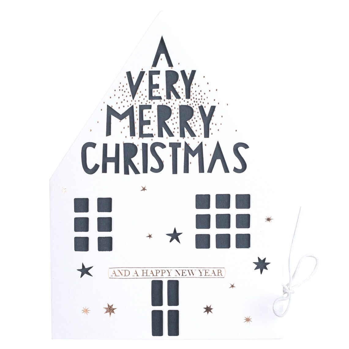 Weihnachtshauskarte "A very merry christmas"