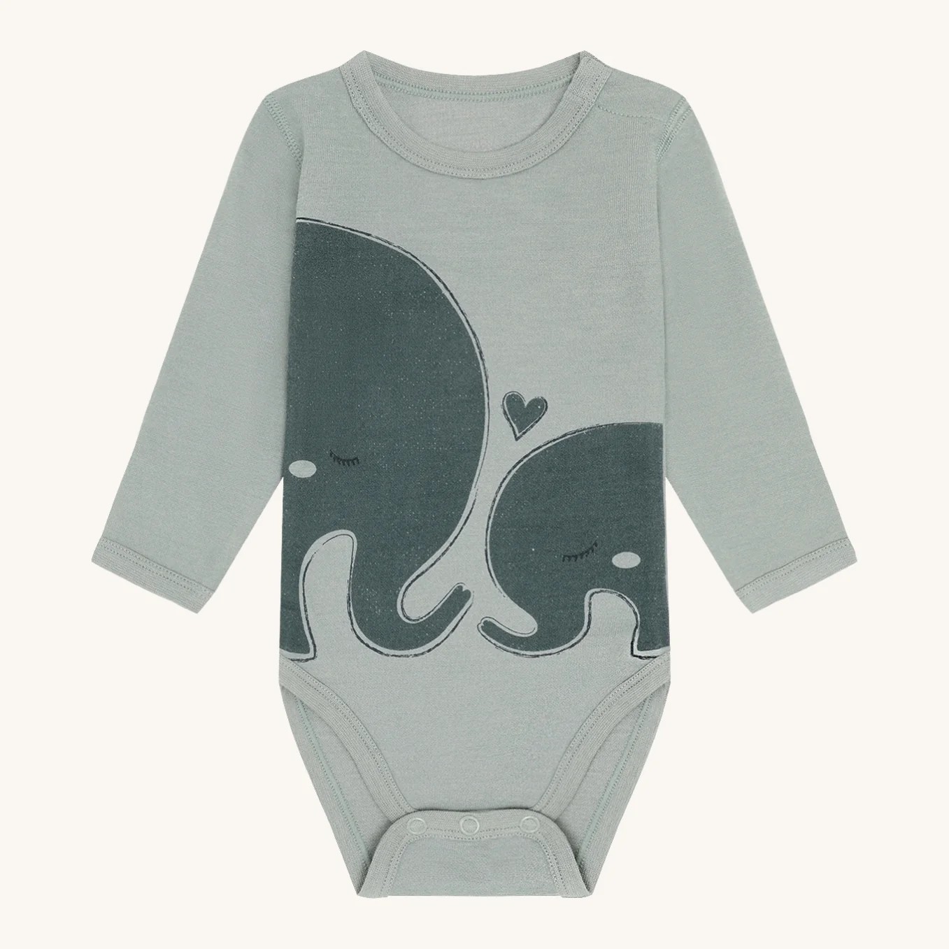 Hust & Claire Body Elefanten (Slate Green), Wolle/Bambus – Bild 1