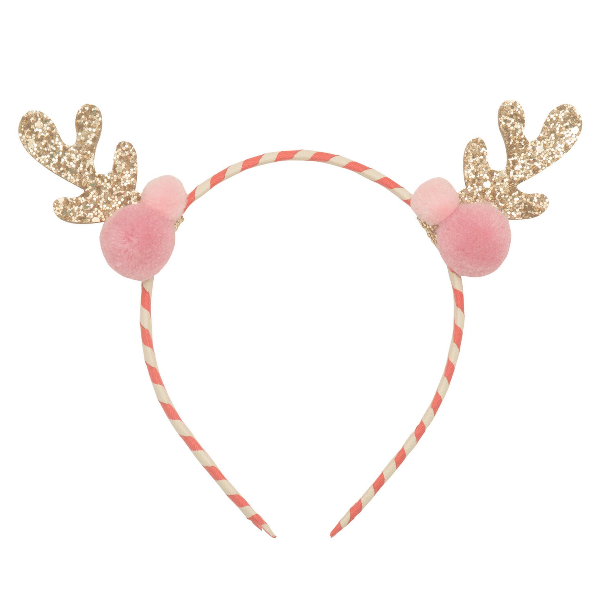 Gestreifter Pom Pom Rentier Haarreif – Bild 1