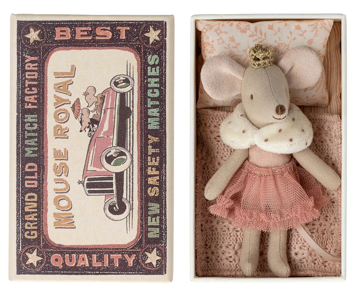 Kuschelmaus Prinzessin, Kleine Schwester in der Schachtel (H 11 cm) – Bild 1