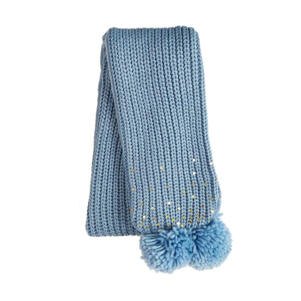 Gestrickter Schal "Schimmernde Pailletten" (blau) – Bild 1