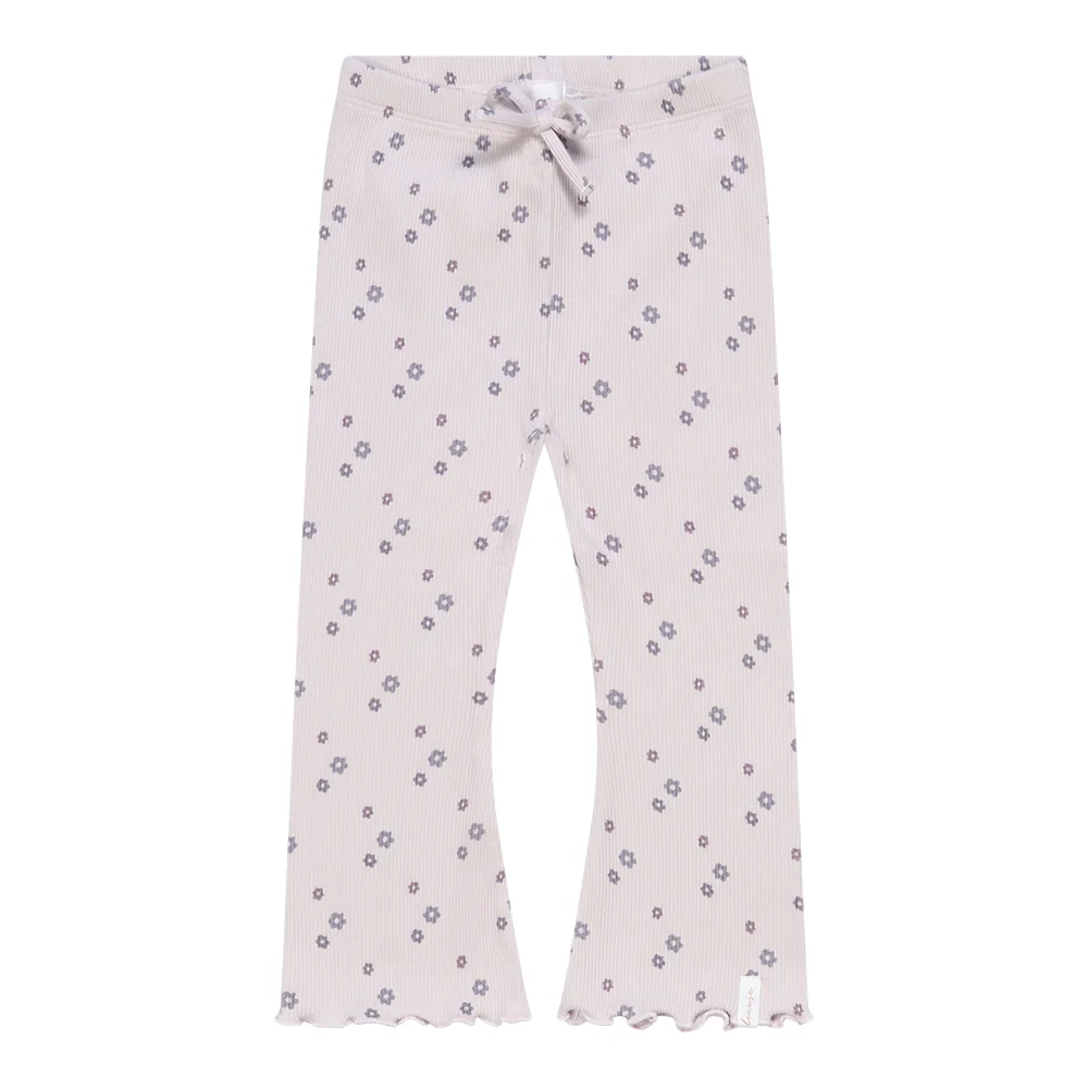 schlag_leggings_lavender_flower Schlag-Leggings "Lavender Flowers" mit Schleife aus Bio-Baumwolle – Bild 1