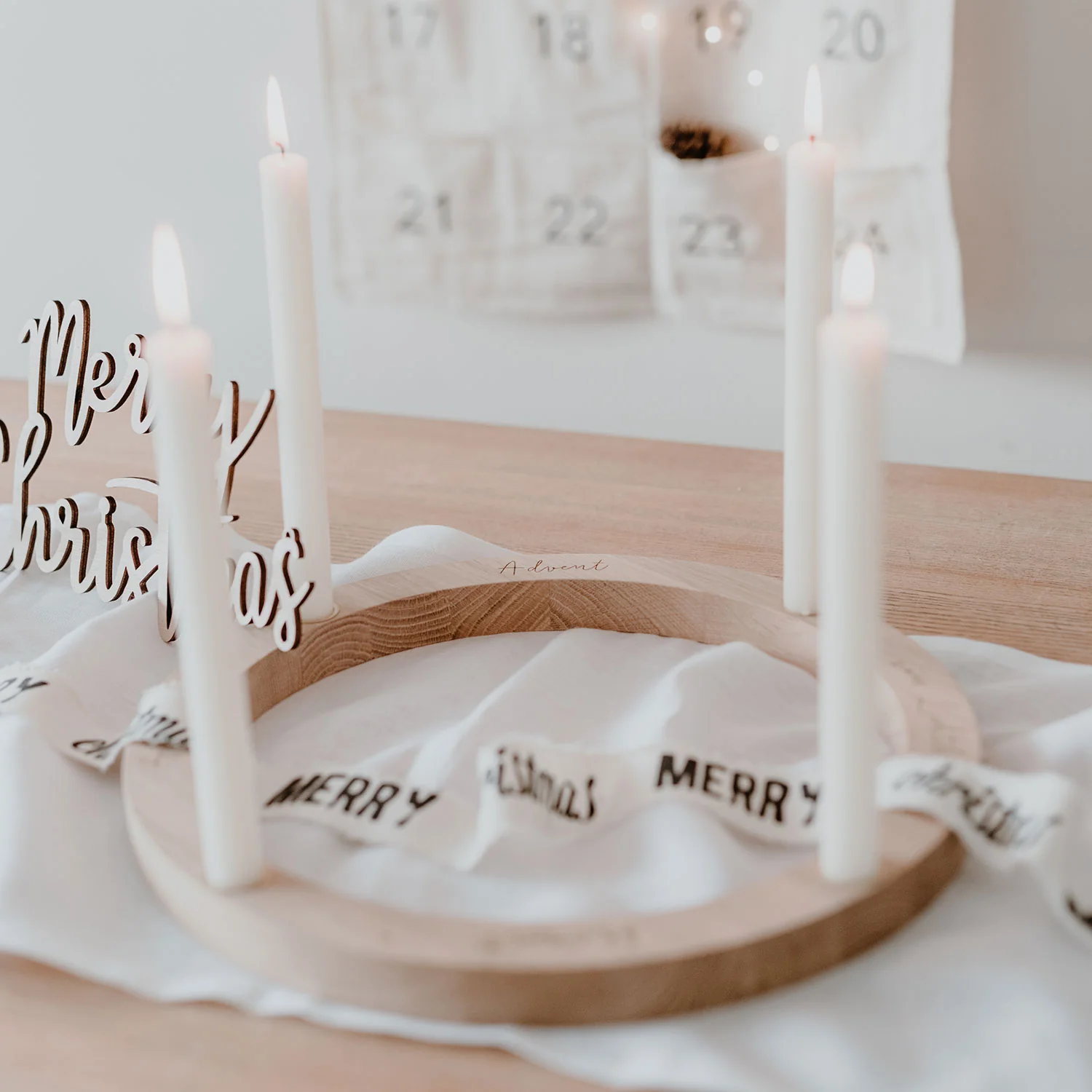 Adventskranz aus Eiche – Bild 1