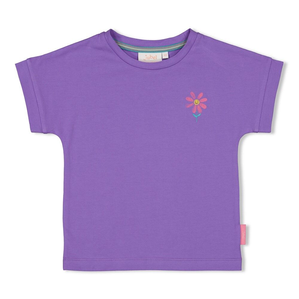 T-Shirt mit Rückendruck - Rolling into Spring (Violett) – Bild 1