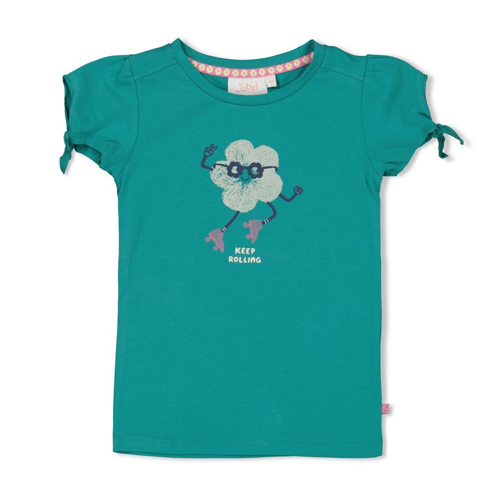 T-Shirt Rolling into Spring (Grün) – Bild 1