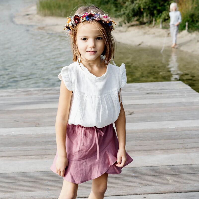 Volant Leinen-Rock (beere) – Bild 1