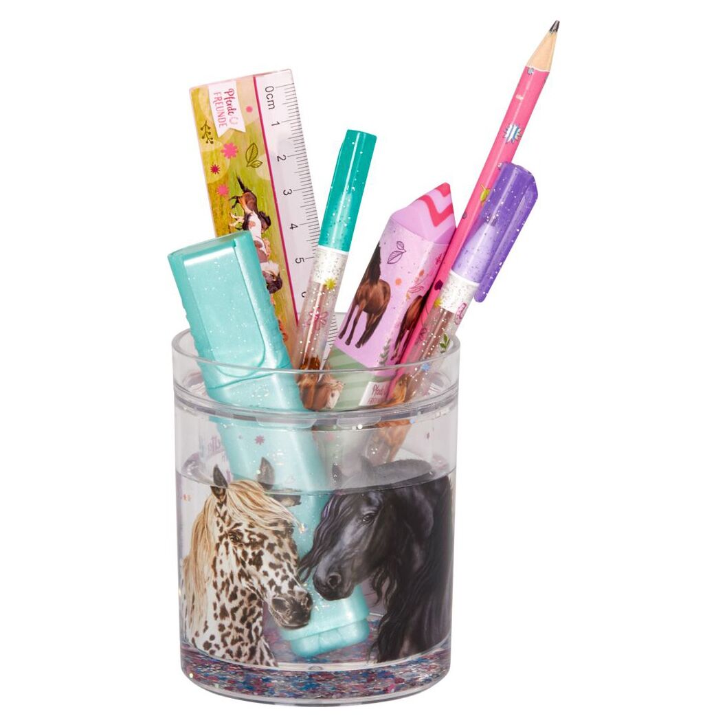 Glitzer Stifteköcher "Pferdefreunde" – Bild 1