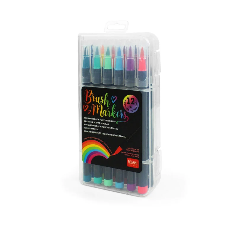 Set mit 12 Filzstiften mit Pinselspitze Brush Markers, Bright Colours – Bild 1